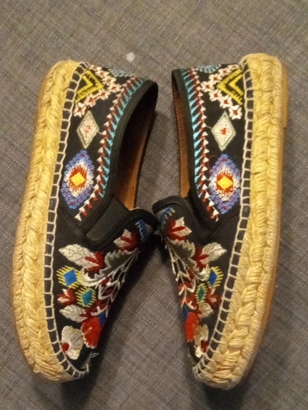 Johnny Was Catopsia embroidered sneaker espadrilles